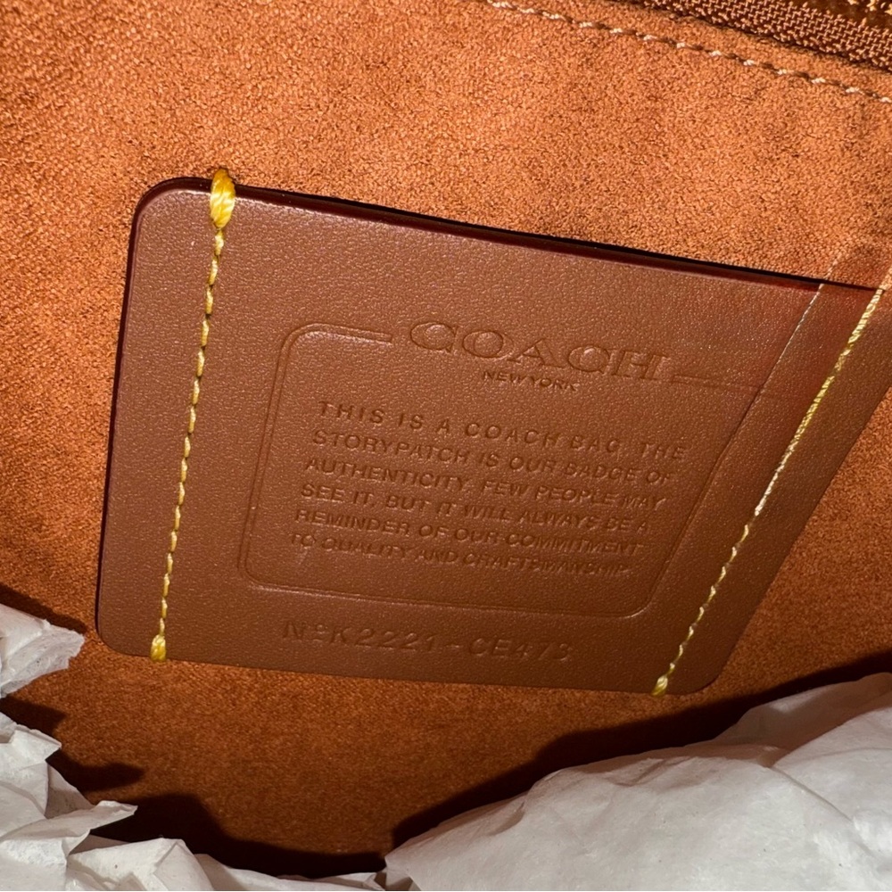 Chic Coach Backpack: Brown with Red Accents - Picture 8 of 16